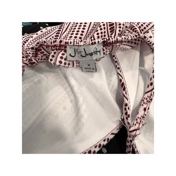 J for Justify Sleeveless Jumpsuit Size Medium Belted Wide Leg V-Neck Boho - Picture 8 of 8